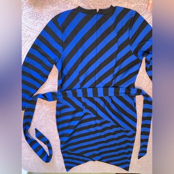 Eloquii Blue and Black Striped Long Sleeve Dress - Picture 13 of 15